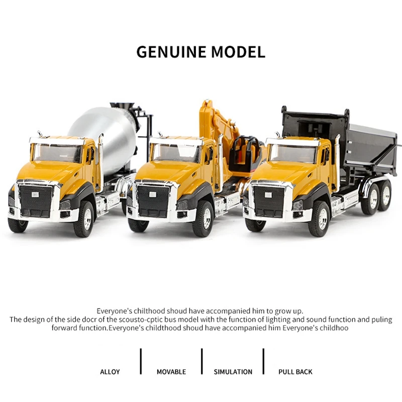 

Children Engineering Vehicle Toy Simulation Alloy Car Model for Kids Toddles Boys Baby Gifts