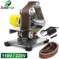 110v220v mini electric belt sander cutter edges sharpener grinder diy polishing grinding machine power tool with 10pcs belt