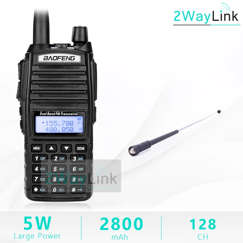 Add Telescopic BaoFeng UV-82 рация 5 Вт 128Ch двухдиапазонный УКВ 136-174 МГц 400-520 МГц Портативный Baofeng UV82 Ham Радио Baofeng 82 - Цвет: Add Telescopic