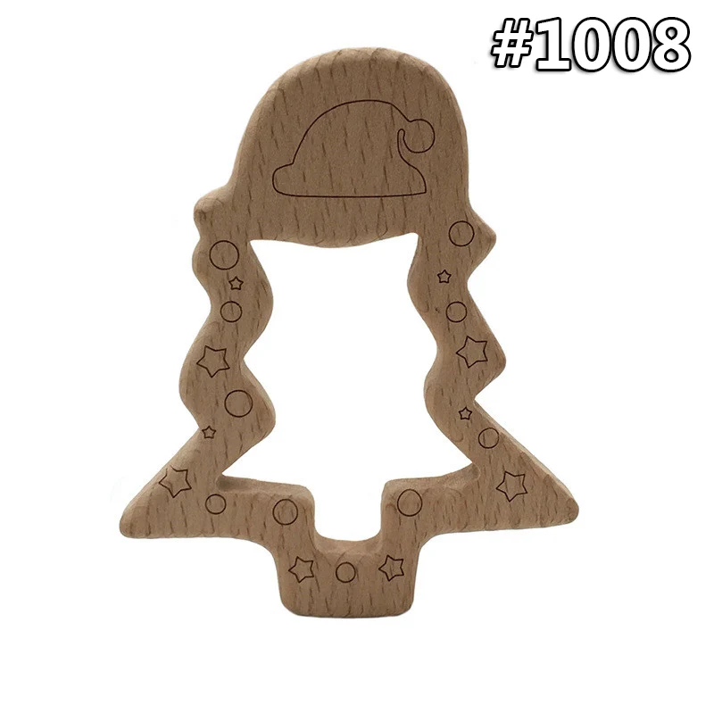 wood teether 1008 Мультфильм Дерево Прорезыватель чистый натуральный животные в форме детские зубные кольца для детей бук Прорезыватель девочка DIY кулон игрушки для новорожденных подарок - Цвет: wood teether 1008