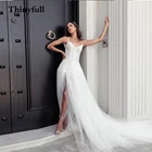 Блестящее свадебное платье Sequiens с бисером 2022 А-силуэт милое блестящее платье невесты с Боковым Разрезом платье для невесты свадебное платье платья