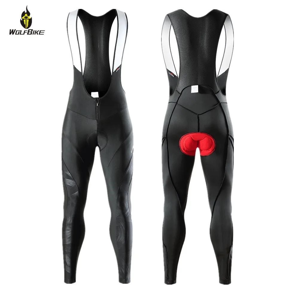 

WOSAWE Men's Tight Cycling Bib Shorts Pants Breathable Mountain Bike Leggings Gel Padded Bicycle Riding Bottom MTB Long Trousers