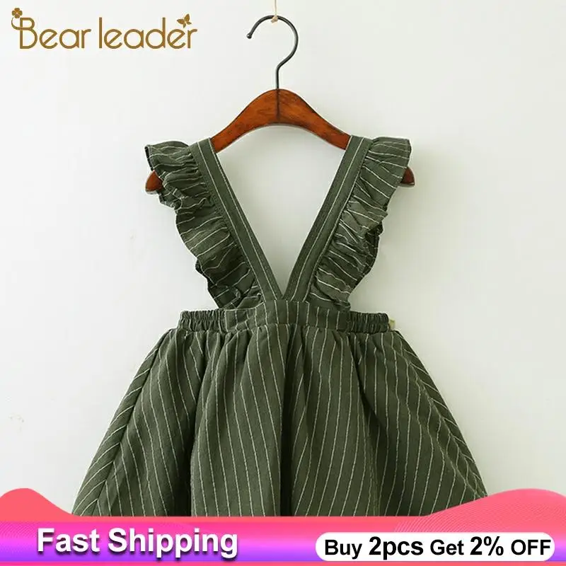 Bear Leader/платья для девочек детское платье принцессы в полоску с v-образным вырезом