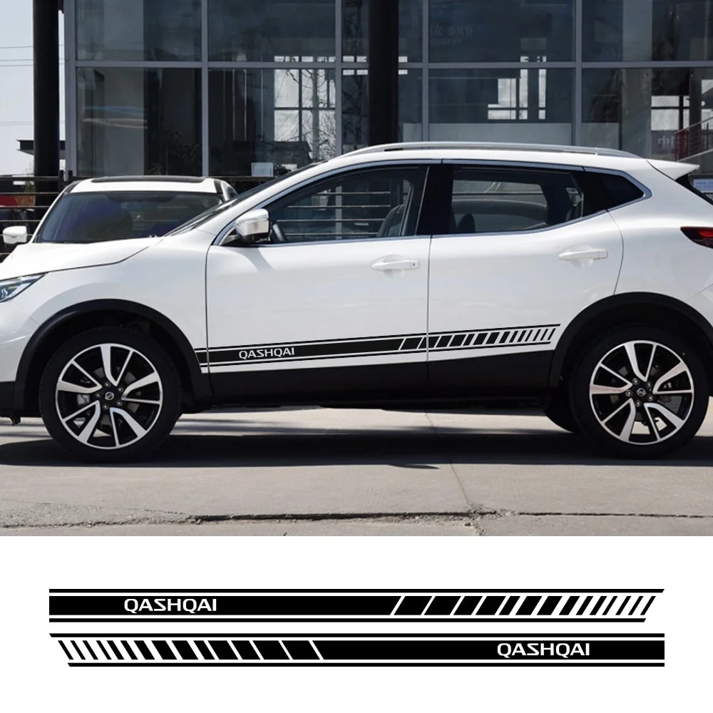 

2PCS For Nissan Qashqai Vinyl Film Car Styling Side Stripes Sticker DIY Decals Wraps Graphics Automobile Tuning Car Accessories