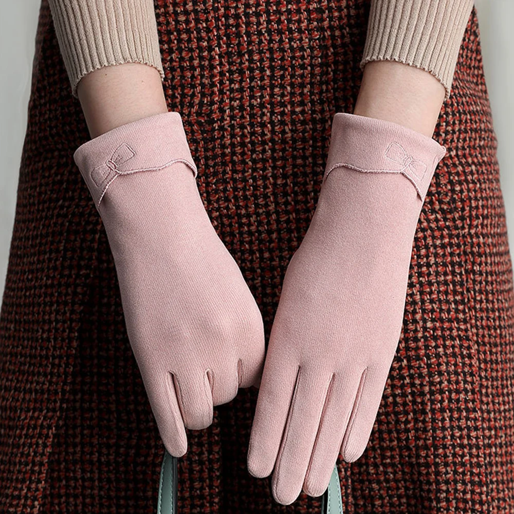 

Anti-slip Sunscreen Gloves Women Mittens Lady Outdoor Sports Cycling Thickened Touch Screen Driving Glove Fashion Autumn Winter