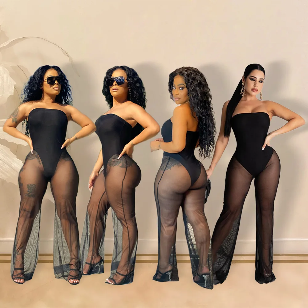 

Echoine Plus Size Mesh See-through Sexy Jumpsuit