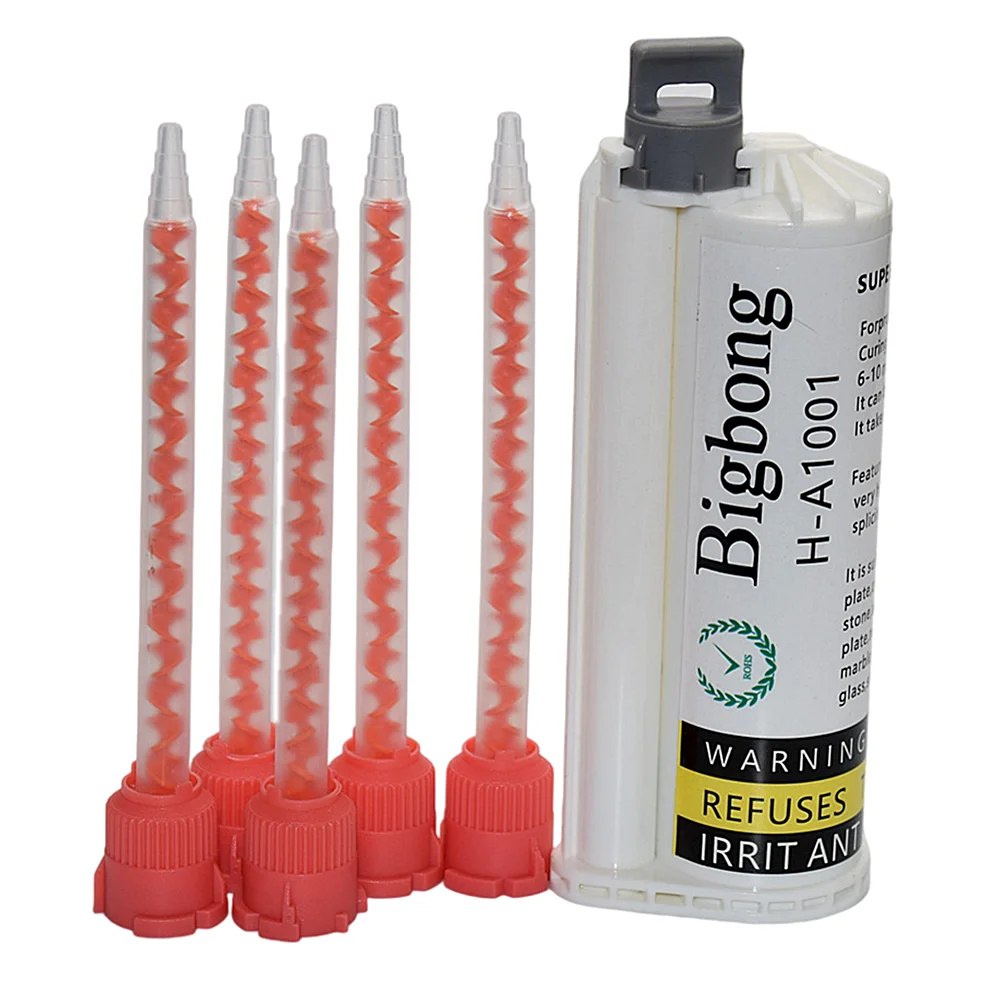 

10:1 Static Mixing Nozzles 5pc Set with 50ml Grey AB Glue 10:1 Adhesives for Manual Caulking Gun 50ml 10:1 AB Glue Gun Dispenser