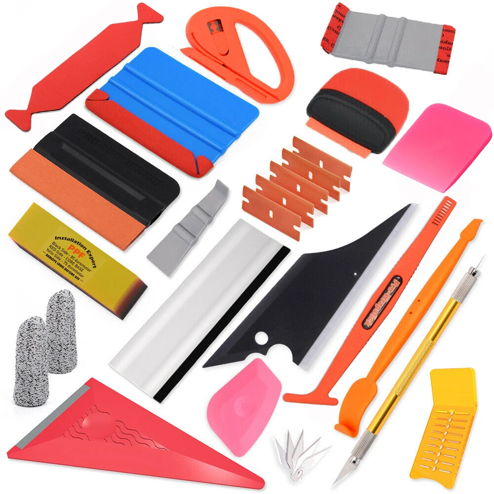 

FOSHIO Car Accessories Vinyl Wrapping Scraper Squeegee Tinting Tools Kit Carbon Fiber Wrap Film Sticker Cutter Knife Window Tint