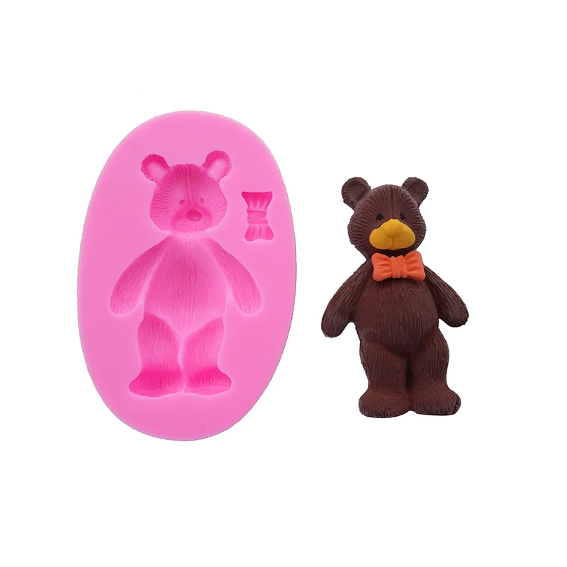 

Cute Bear Confectionery Fondant Silicone Mold Party Cupcake Decorating Tools Polymer Clay Soap Molds Chocolate Gumpaste Moulds