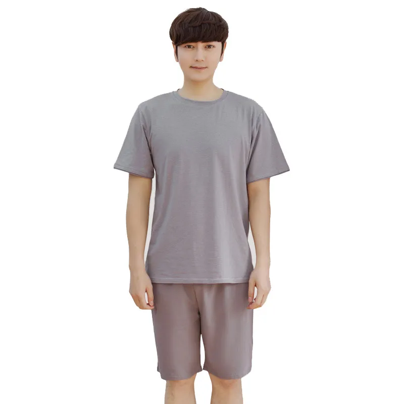 Летние 95% хлопковые пижамы для пар комплект из 2 предметов футболка с коротким рукавом + шорты Домашняя одежда Повседневная Домашняя одежда ... от AliExpress WW