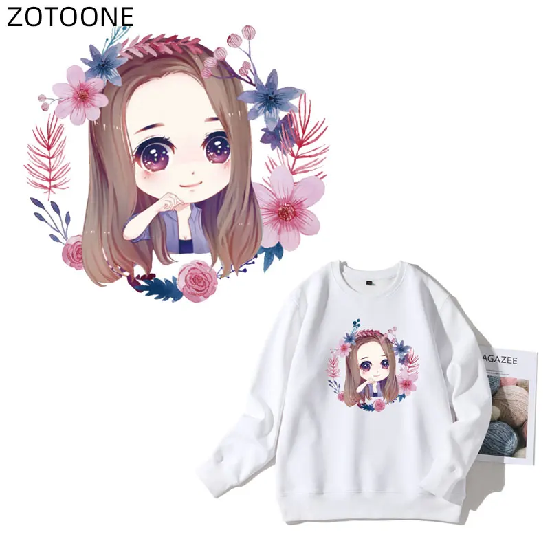 Нашивки ZOTOONE с цветами для девочек термонаклейки одежды Аппликации сделай