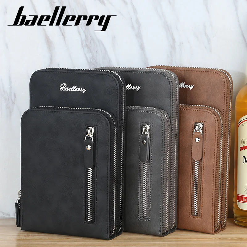 

Baellerry Men's Wallet European And American Youth Large Capacity Cross Chest Bag Multi Function Zipper Mobile Phone Bag