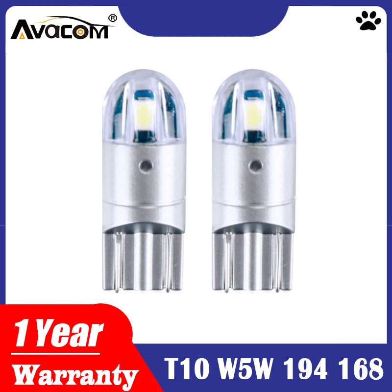 2 шт. T10 W5W 194 168 светодиодная автомобильная лампа 3030 SMD 6000K супер белый COB 12V