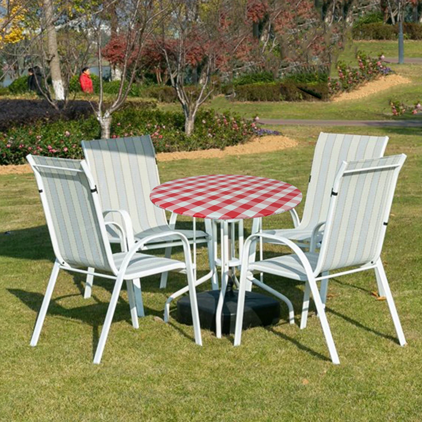 Эластичный полиэстеровый клетчатый чехол для стола водонепроницаемый