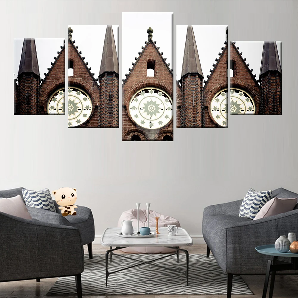 Модульная настенная живопись 5 панелей холст Европейская классическая церковная