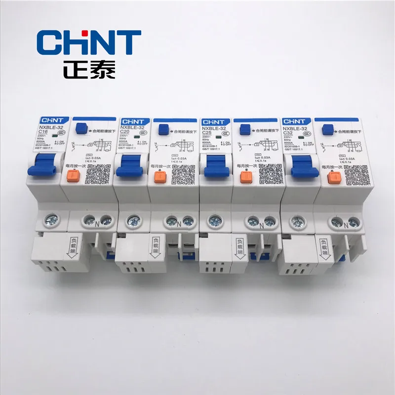 CHNT миниатюрный выключатель утечки DZ47LE Тип C 1P + N 6A 10A 16A 20A 25A 32A бытовой воздушный