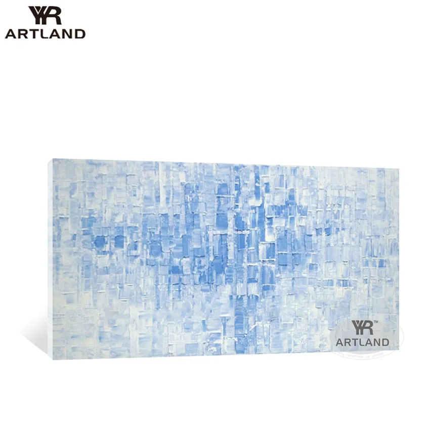 

abstract painting poster nordic blue thick oil picture Hand drawn canvas oil painting wall art poster for living room sofa