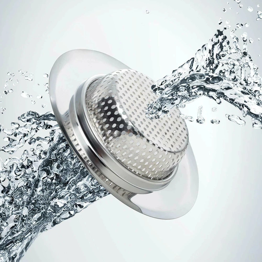 

Sink Strainer Stainless Steel Flume Filter Mesh Trap Bathtub Wash Basin Sundries Drain Hole Strainer Kitchen Metal Sink Strainer