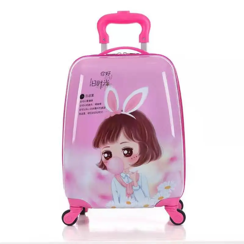 Children Suitcase Children's Cartoon Suitcase Child Trolley Case Luggage Kids Schoolbags Travel Suitcase with Wheels 3D 18inch Case Kid's Toys Box - Цвет: Children Suitcase