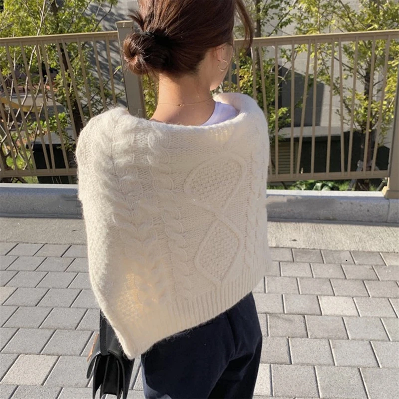 GALCAUR корейский вязаный женский свитер с крестом круглый вырез длинный рукав
