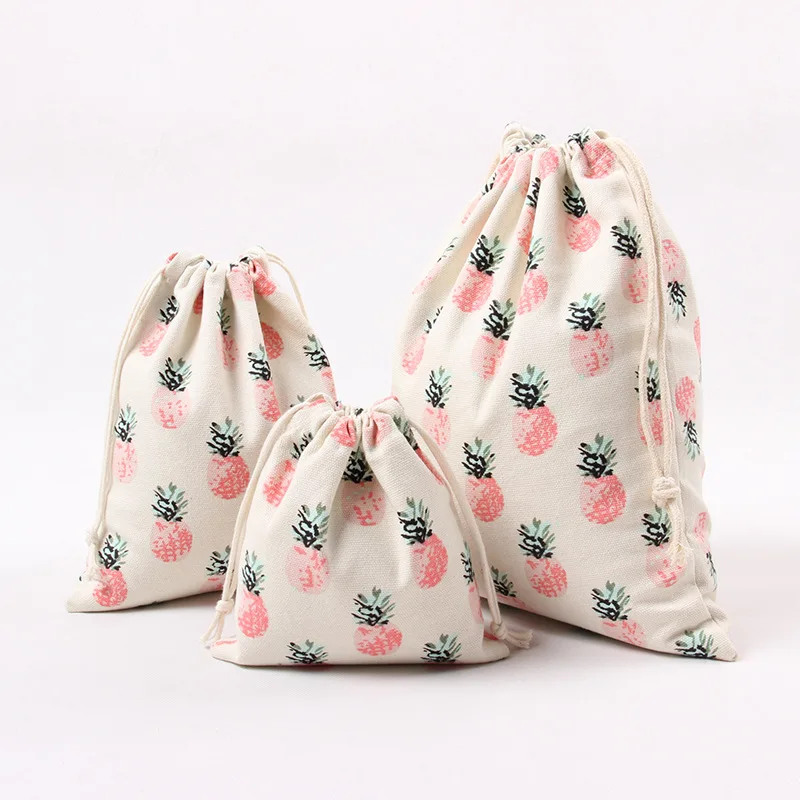 

Drawstring Canvas Cosmetic Bag Girls Women Travel Makeup Storage Luggage Package Tote Christmas Gifts Pouch Makeup Bags
