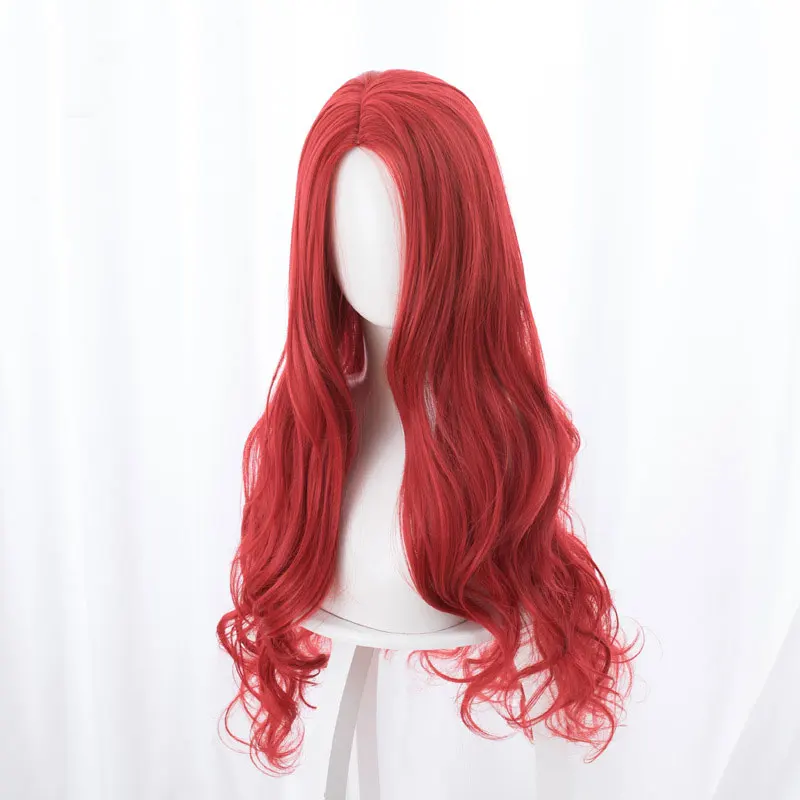 Movie Aquaman Heroine Hai Hou Mae La Red Side Long Curly Hair Cos Wig Anime Cosplay Game Fluffy Female Perform 85CM | Тематическая