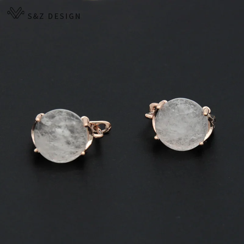 S&ampZ дизайн моды 585 розового золота цвет винтажные вокруг природного камня висят