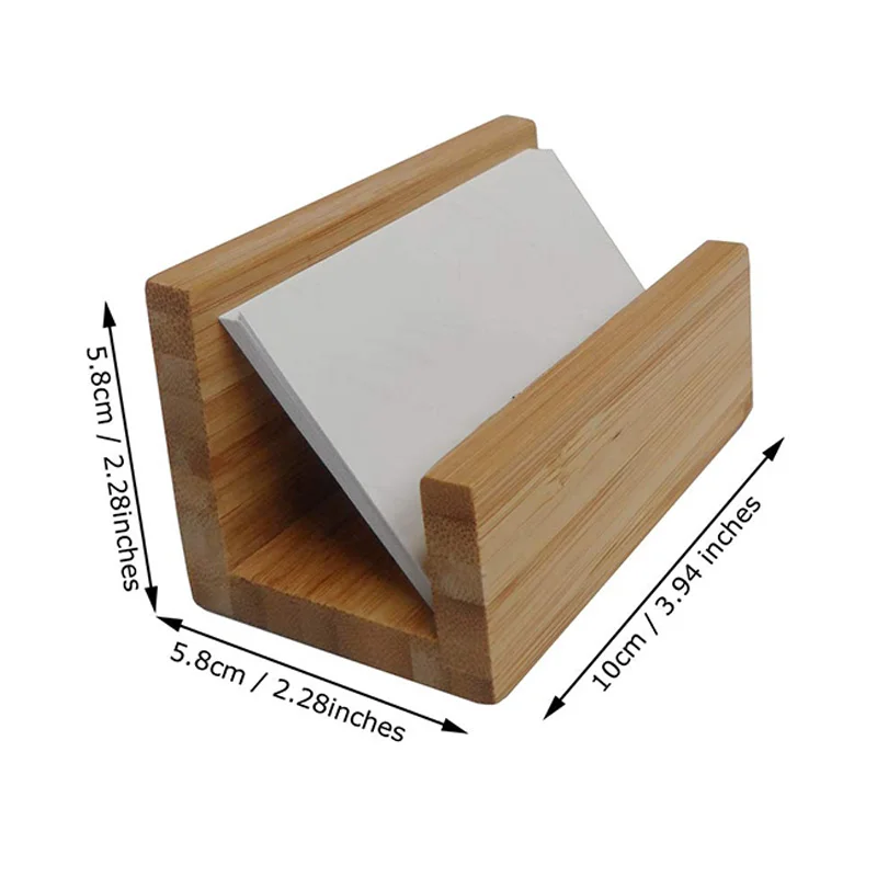 

Bamboo Wood Desktop Business Card Holder for Desk Sturdy Business Card Display Stand for Office Suitable for Men Women