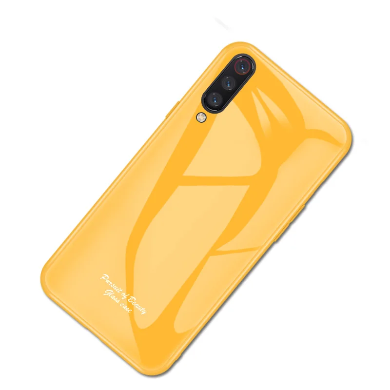 Цвет: желтый Для Xiaomi Mi 9 чехол Модный Macaron противоударный жесткий Гибридный чехол из закаленного стекла для Xiaomi Mi 9 SE чехол для телефона s - Цвет: Цвет: желтый