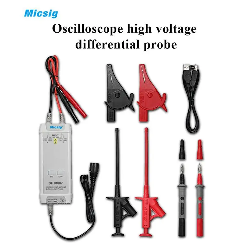 Комплект высоковольтных дифференциальных щупов Micsig осциллограф 1300 в 100 МГц время