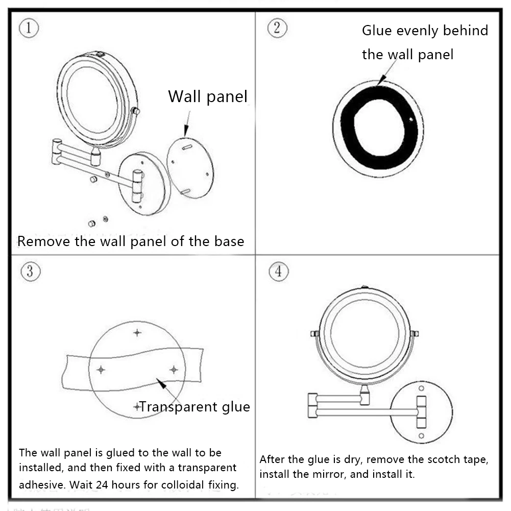LED Double Sided Makeup Vanity Mirror Wall Mount 10x Magnification Swivel Extension FP8 | Обустройство дома