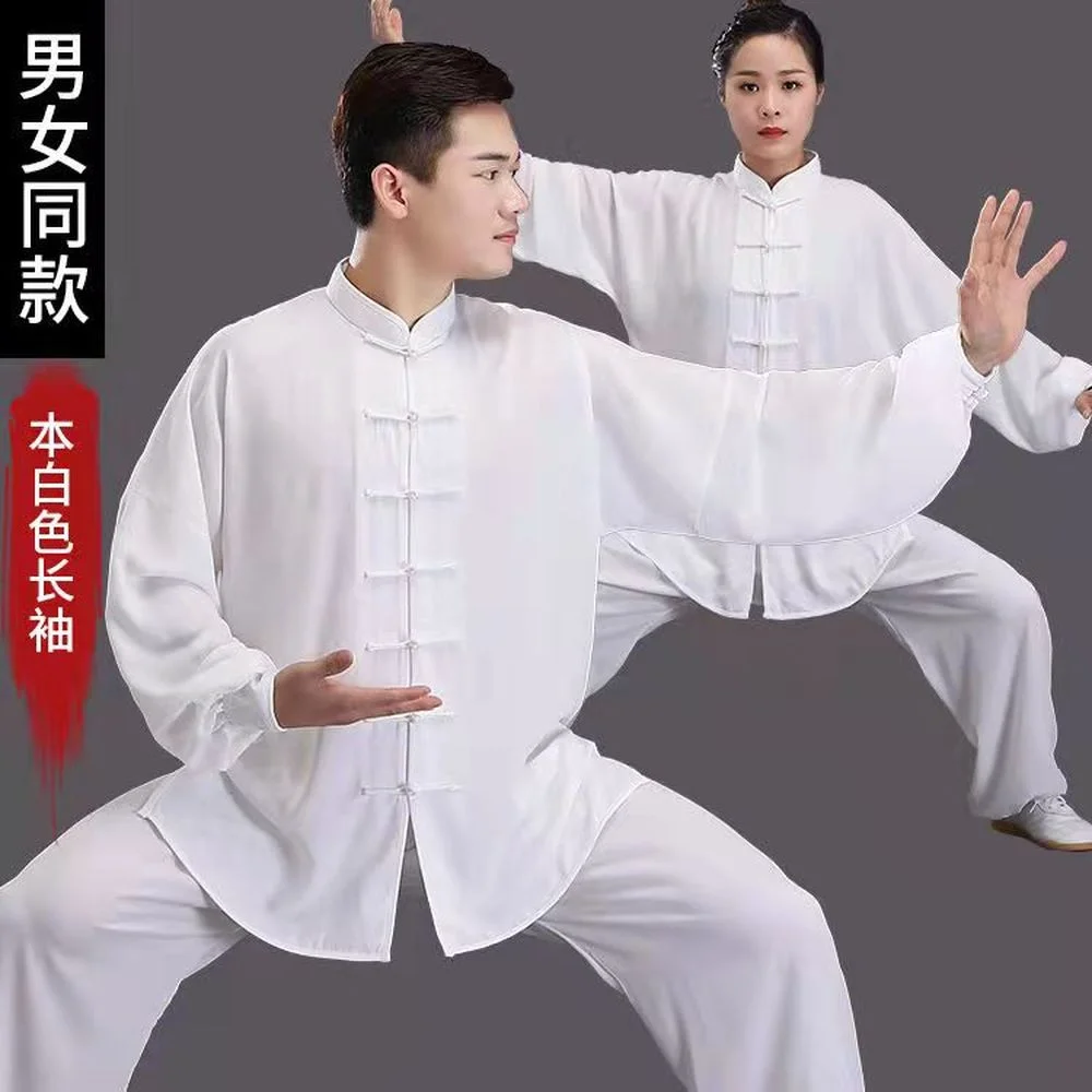 

Униформа Tai Chi для взрослых с длинным рукавом и вышивкой в стиле тхэквондо, костюмы для утренних упражнений в китайском стиле