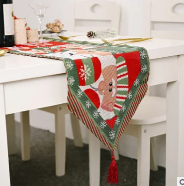 Рождественский цветок снеговик Настольная дорожка скатерть для рождественской