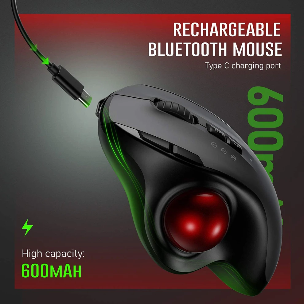 Мышь SeenDa WirelessTrackball Bluetooth-совместимая перезаряжаемая мышь с защитным чехлом