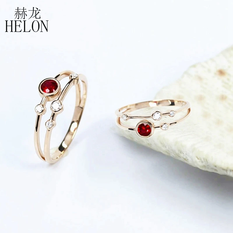 Женское кольцо из розового золота пробы с натуральным Рубином