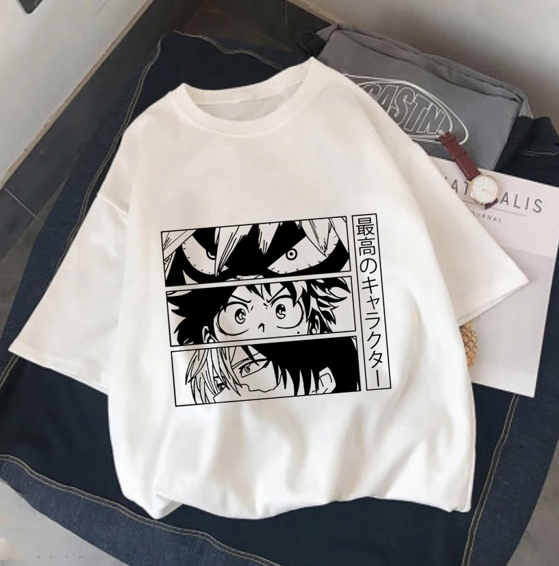 Женские футболки с принтом аниме My Hero Academia шото Тодороки летняя футболка