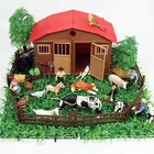 Фигурка животного Oenux фермерский дом, фидер для мальчика, коровы, для разделывания свиньи, утки, Набор фигурок животных на ферме, Реалистичная игрушка, подарок для детей