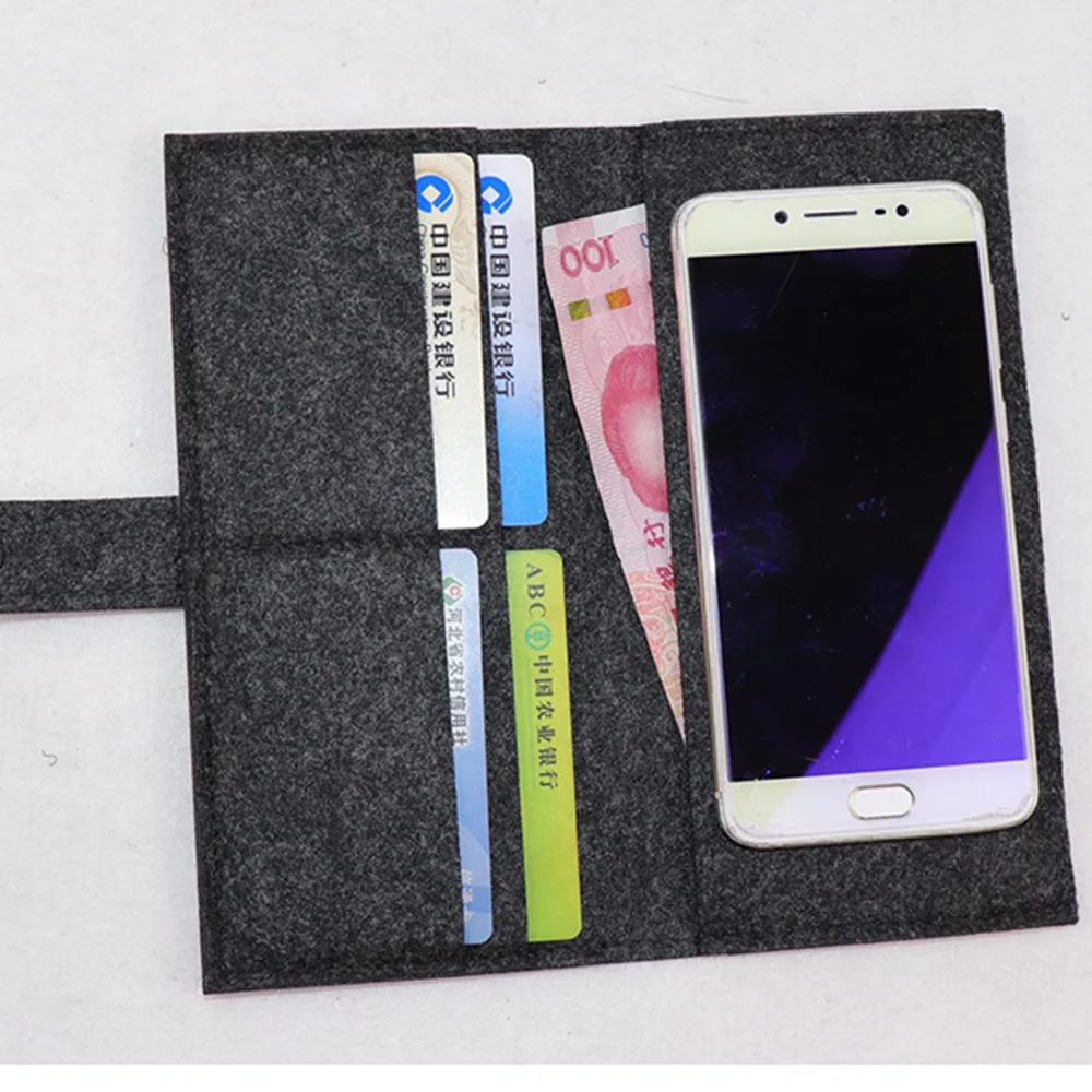 Мужской тонкий бумажник фетровый кошелек длинный мужской клатч для монет с