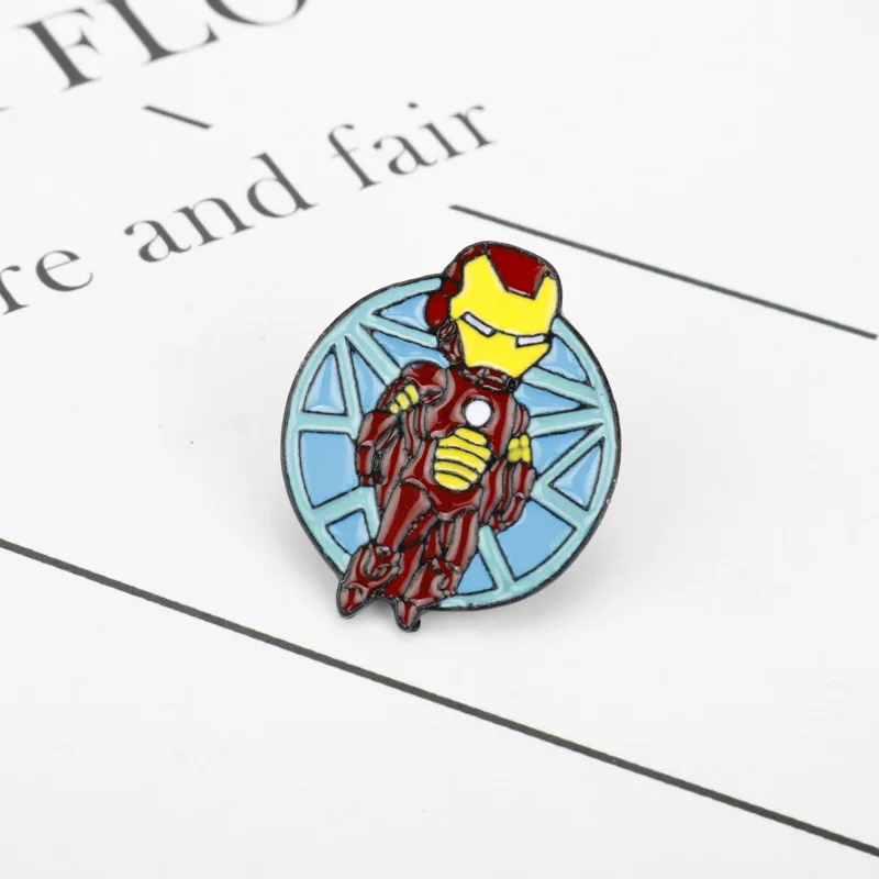 Творческий мультфильм значок Мстители Marvel Железный человек шпильки для рюкзаки