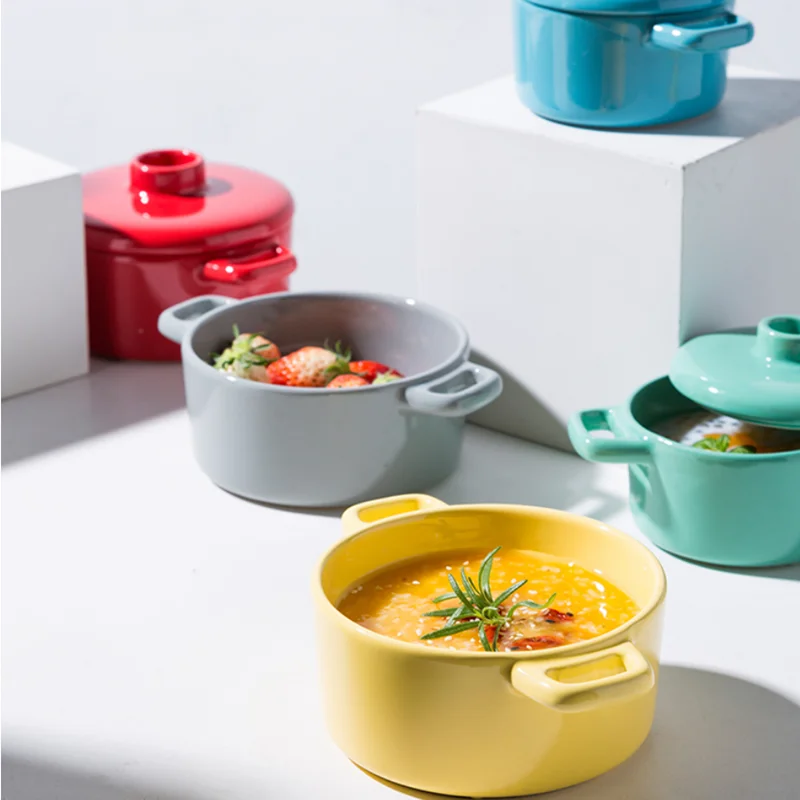 Керамические мини-миски для детского питания чаша выпечки с двойными ушками и