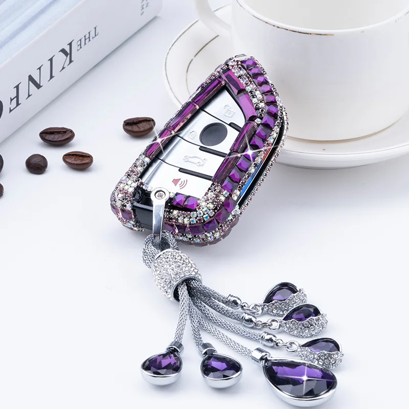 Новый чехол для автомобильного ключа с алмазным кристаллом BMW X1 X3 X5 X6 Series 1 2 5 7 F15 F16