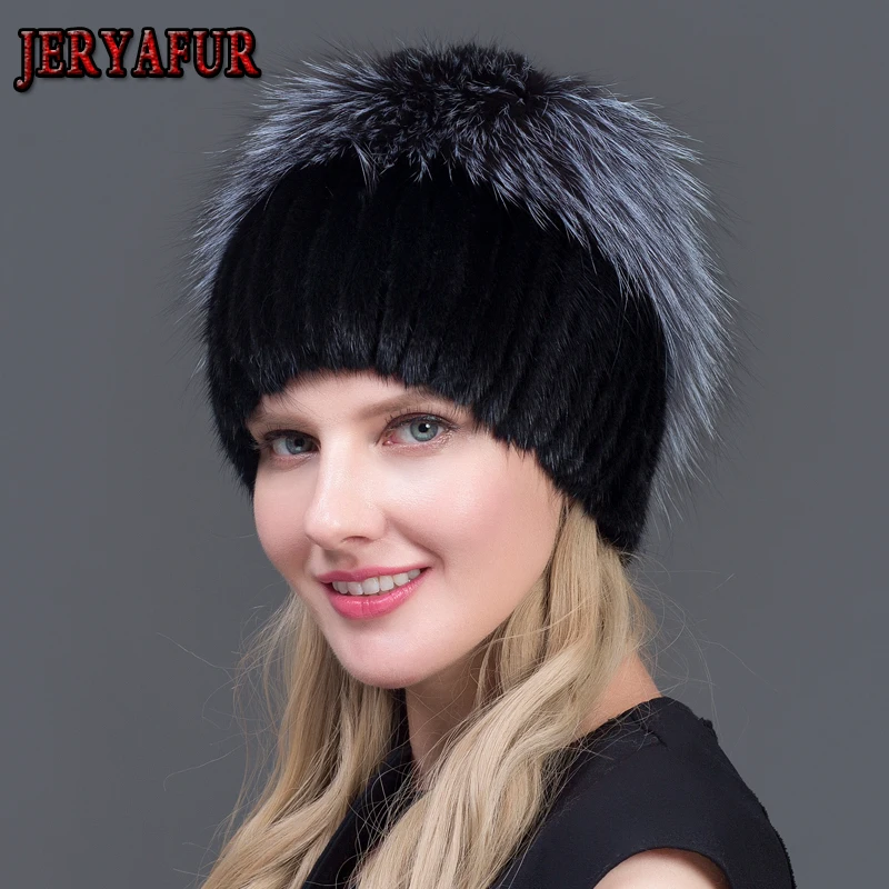 

Женская шапка из натурального меха норки, разные цвета