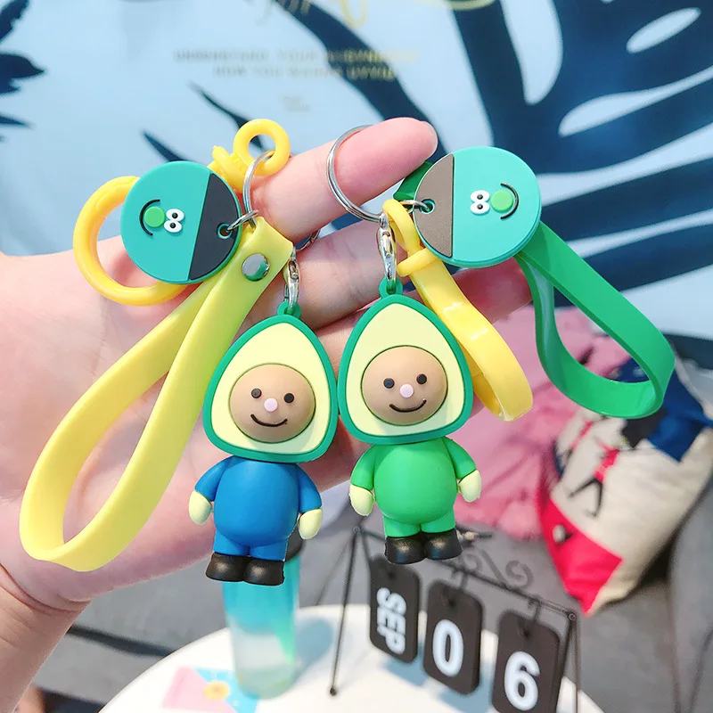 

Cute Avocado Keychains For Leather Bags Personalized Mobile Phone Key Ring Mobile Phone Pendant Jewelry Accessories Wholesale