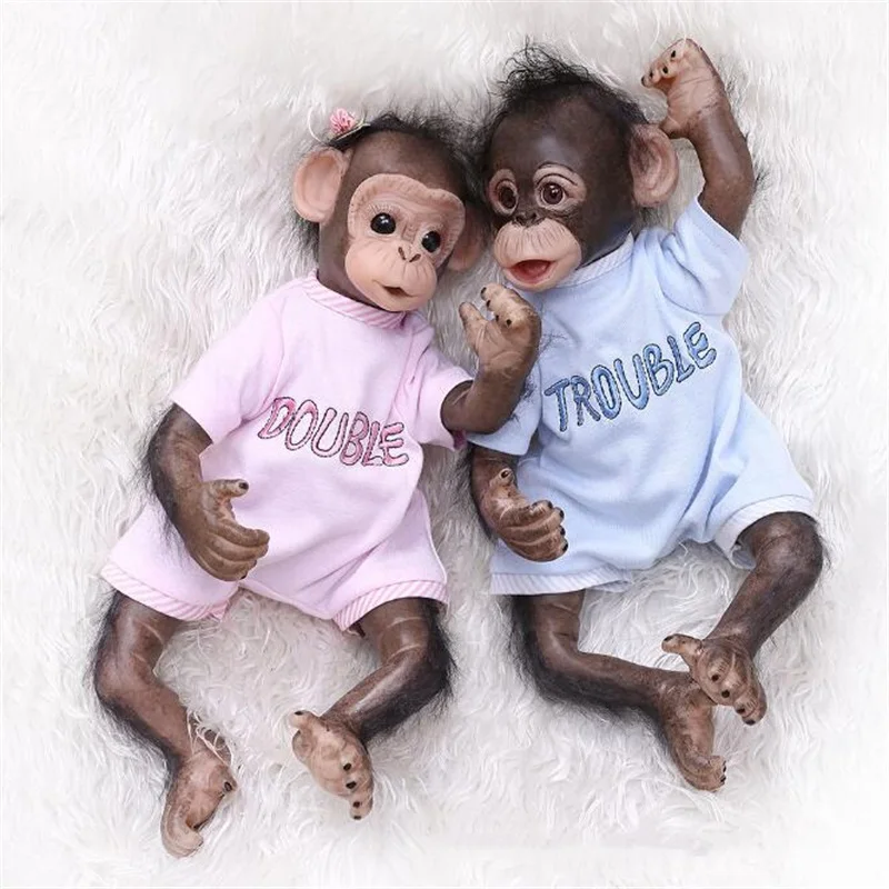 40 см силиконовые куклы reborn twins monkey orangutans куклы для детей подарок на Рождество подарок на день рождения Реквизит для фотосъемки