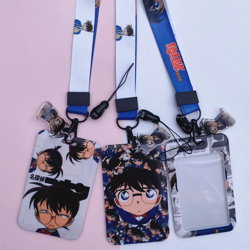 

1 Pcs Cute Anime Detective Conan Lanyard Keychain Key ID Card Holder Cover Pass Gym Mobile Phone Badge Holder Pendant Toys