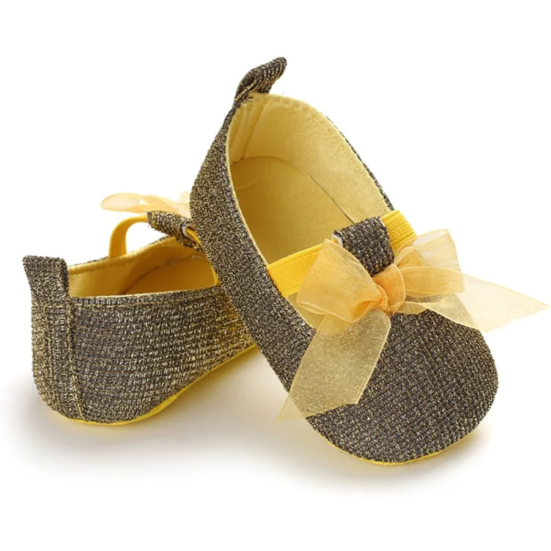 

Newborn Baby Girl Shoes Silk Ribbon Bowknot PU Leather Princess Sneakers Toddler Girl Soft Soled Walking Shoes
