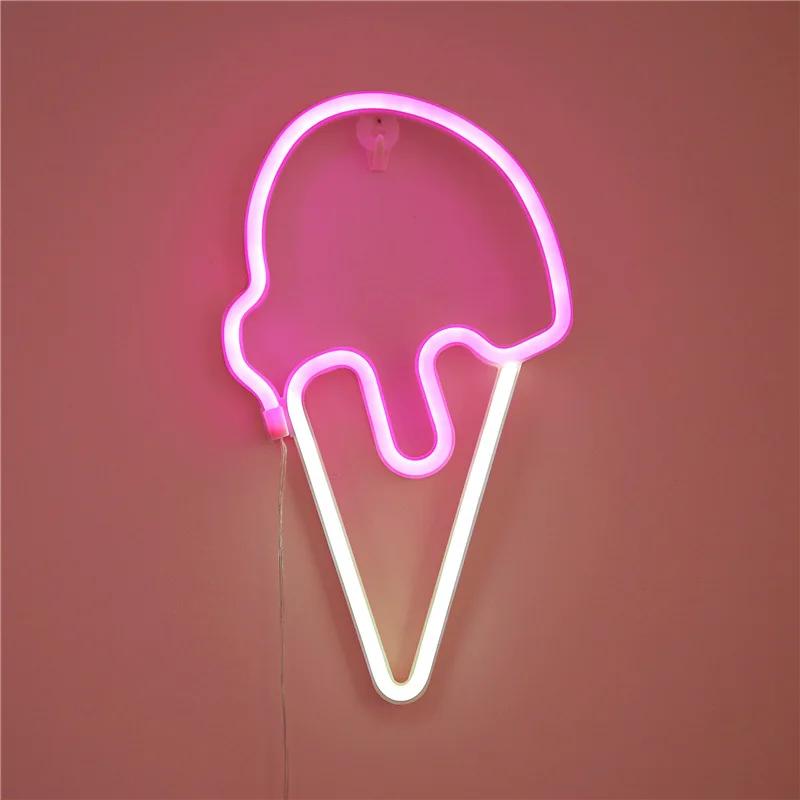Ice Cream Neon Sign Light Lamp Strip LED Wall Art Night Lights USB + Battery Box Powered Decor Xmas Birthday Gift Party Figurine | Освещение