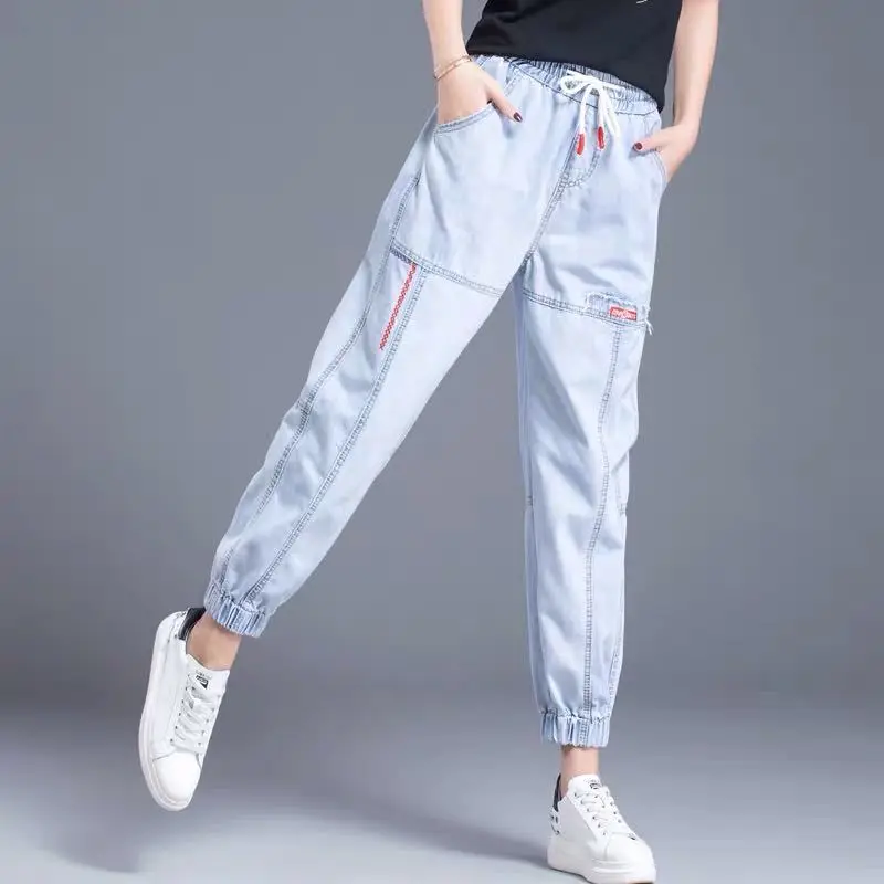 

Женские шаровары, джинсы, эластичные брюки-карго с высокой талией, женские спортивные брюки на шнуровке, готические брюки, Y2k