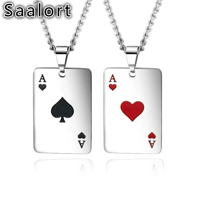 Личность игральных карт Форма подвеска на цепочке Креативные мужские аксессуары