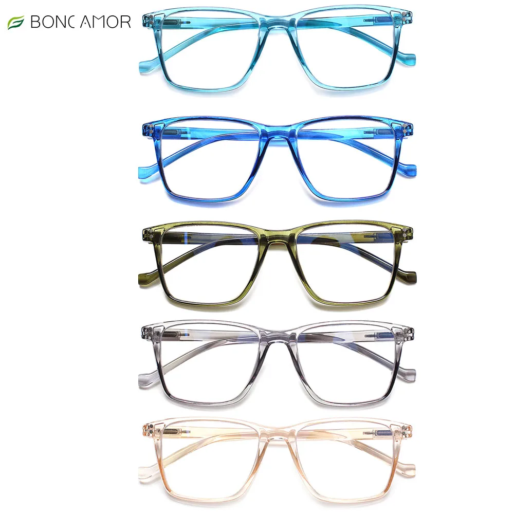 

Boncamor 2022 New Reading Glasses Blue Light Blocking Men's and Women's Anti-UV Computer Prescription Goggles with Flexible Spri